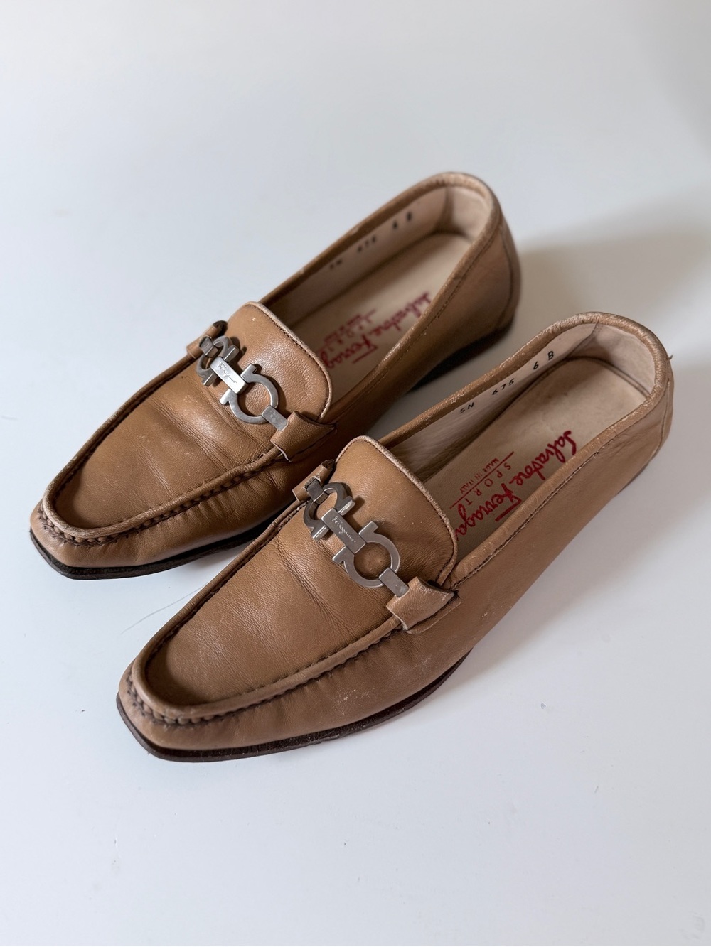 Salvatore FerragamoLeather Loafers with Silver Gancini Hardware - Picture 16 of 16